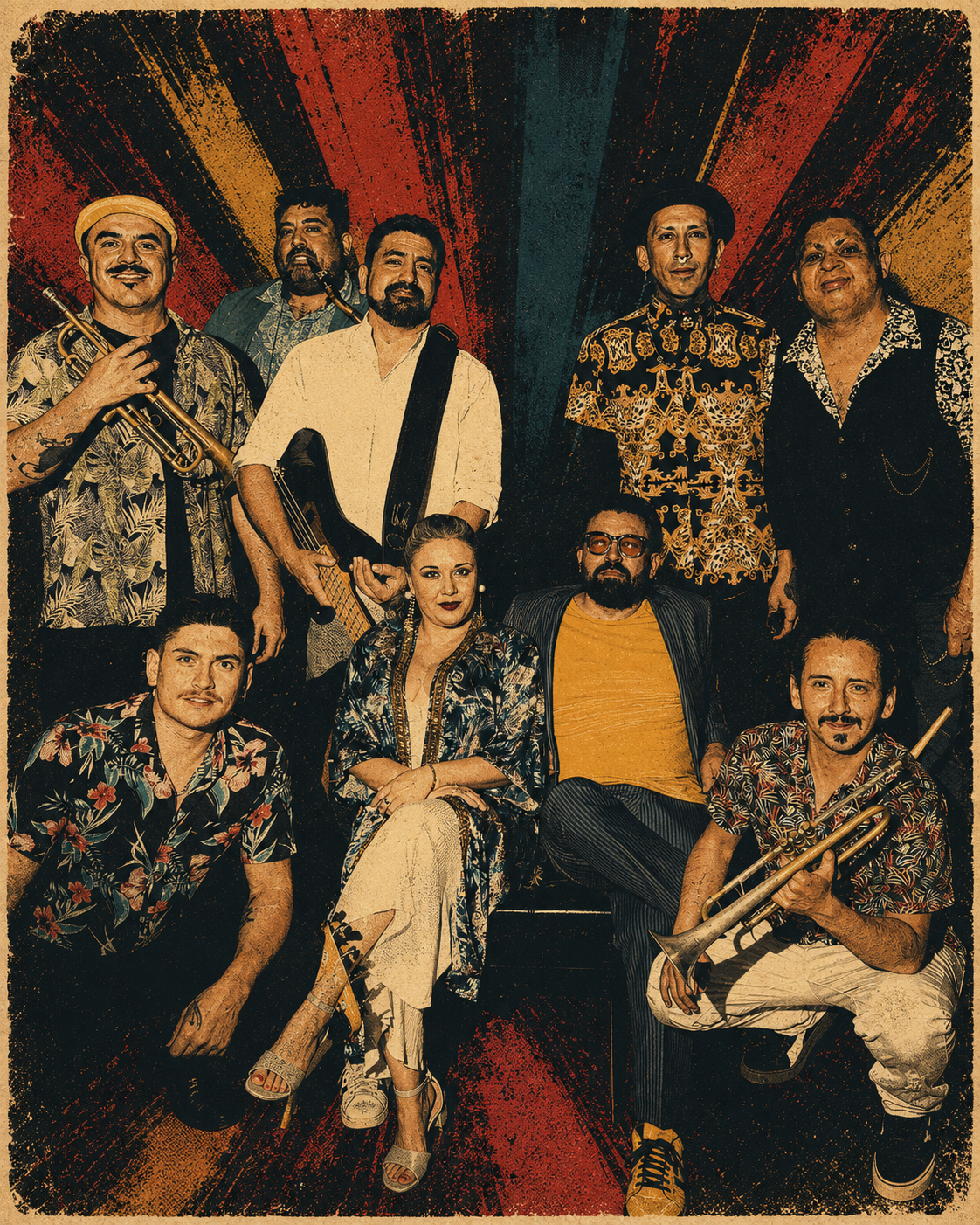 Julio Piña y la banda en vivo
